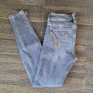 Warehouse one Jeans Womens Size 26Reg Blue Dark Wash‎ Mid Rise Skinny Preppy